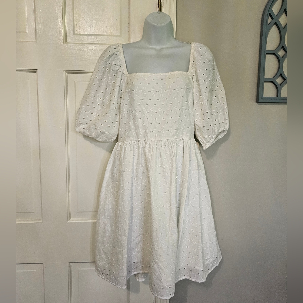 A New Day White Eyelet Midi Dress